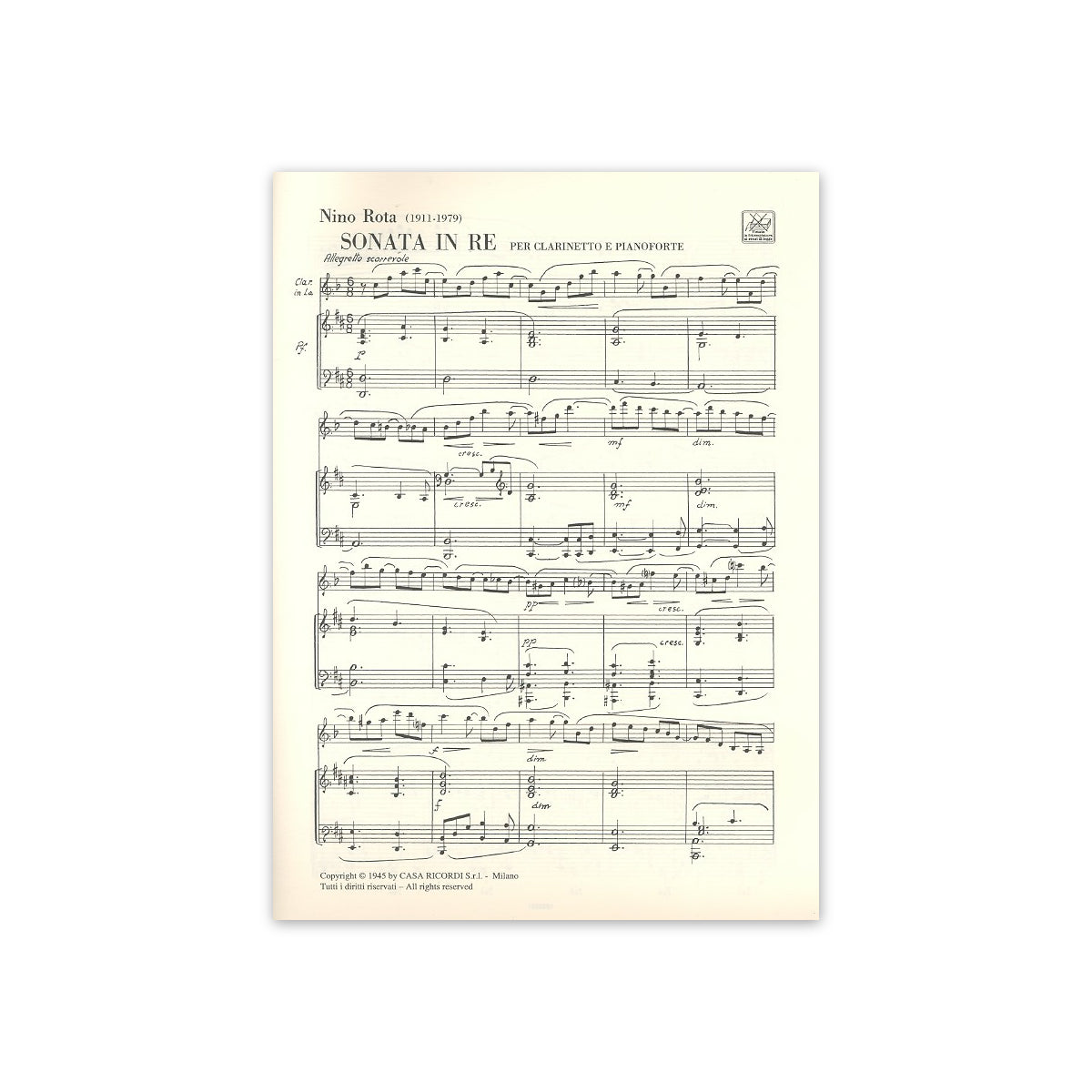 Rota, Sonata in Re