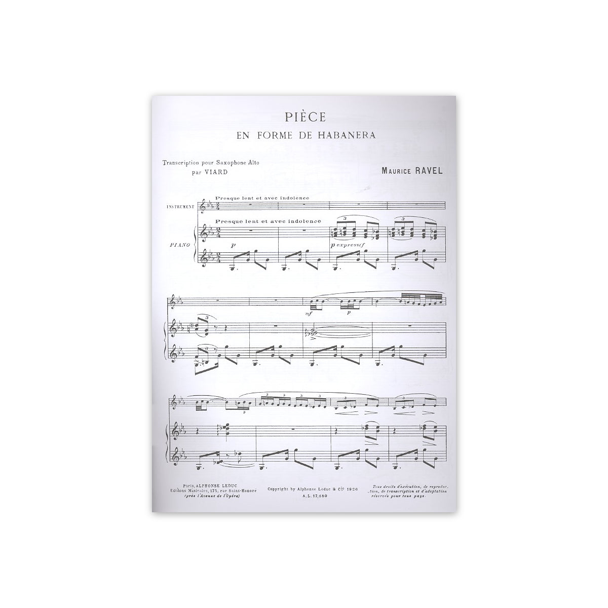 Ravel, Pièce an forme de Habanera