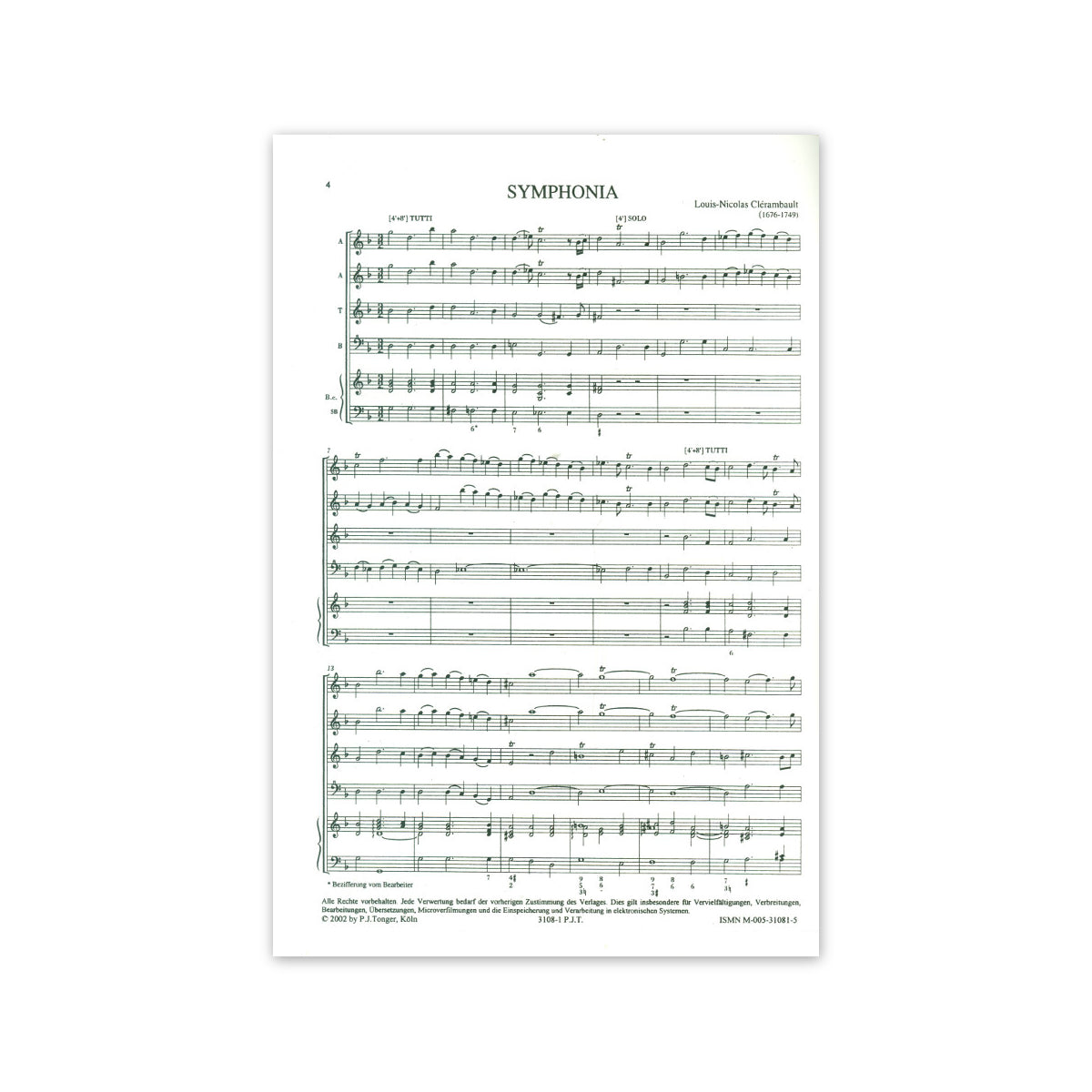 Clérambault, Symphonia