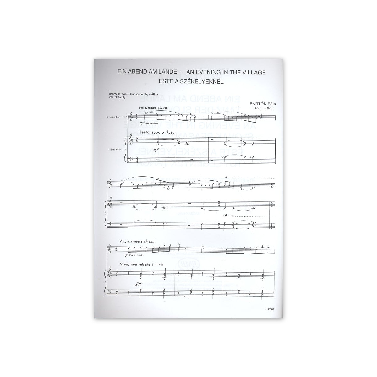Bartok, Ein Abend am Lande