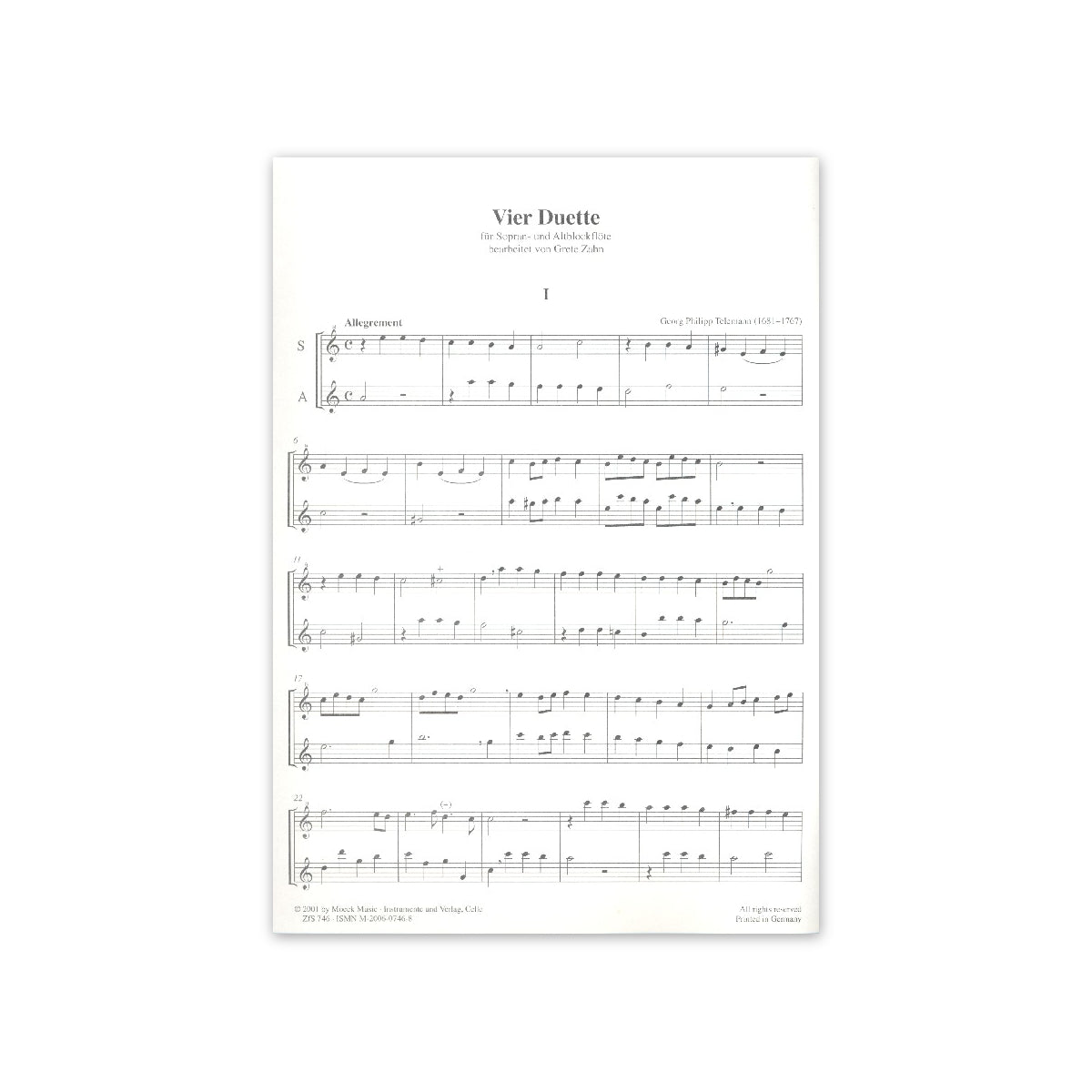 Telemann, Vier Duette