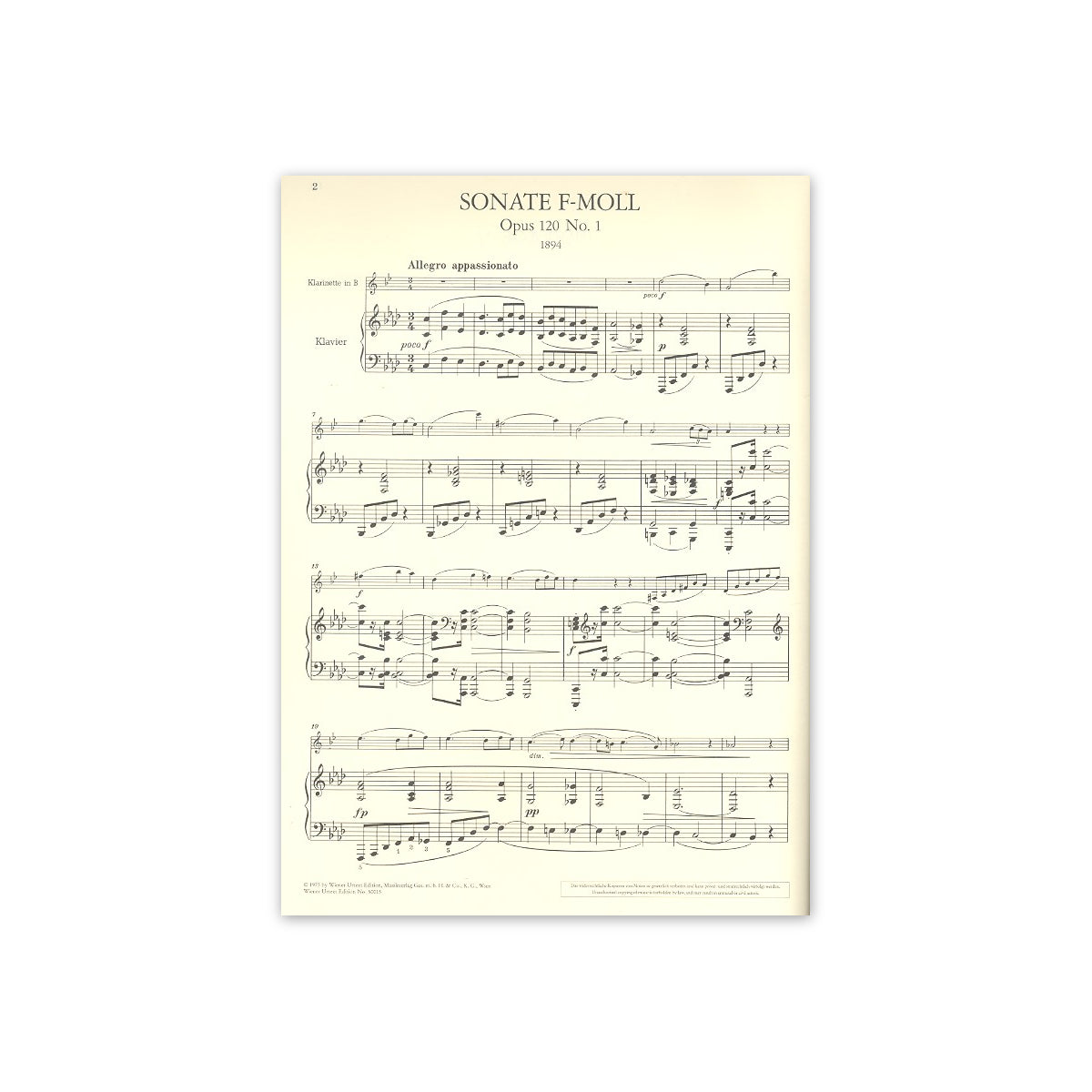 Brahms, Sonate f-Moll op.120/1