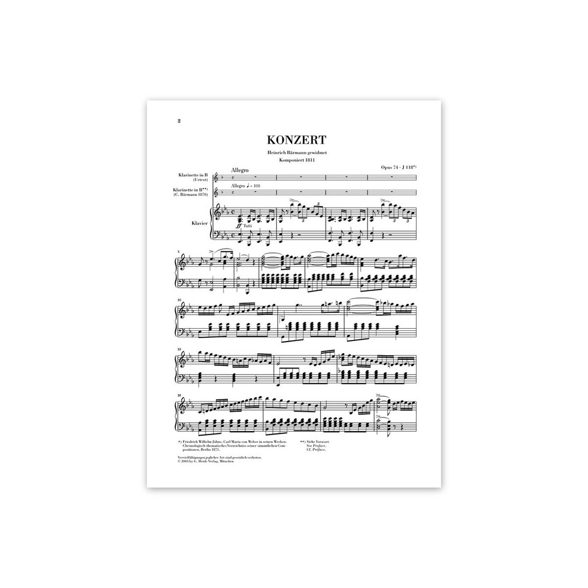 Weber, Konzert Nr.2 Es-Dur