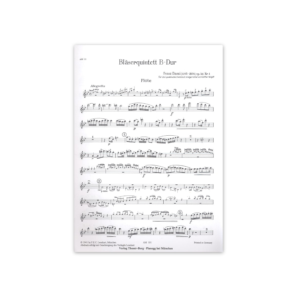 Danzi, Bläserquintett op.56/1 B-Dur