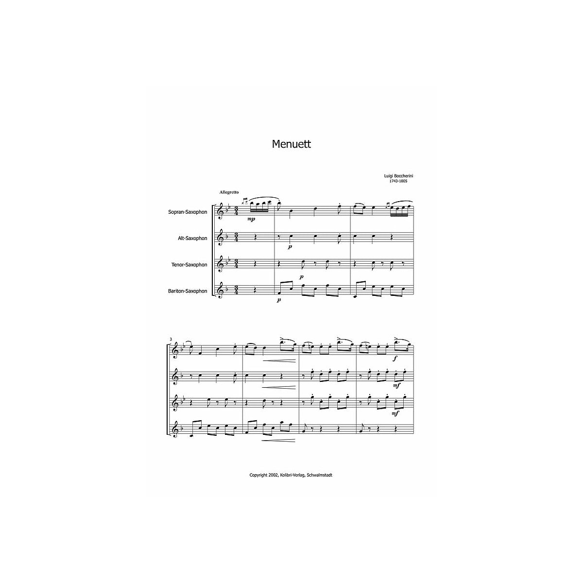 Boccherini, Menuett