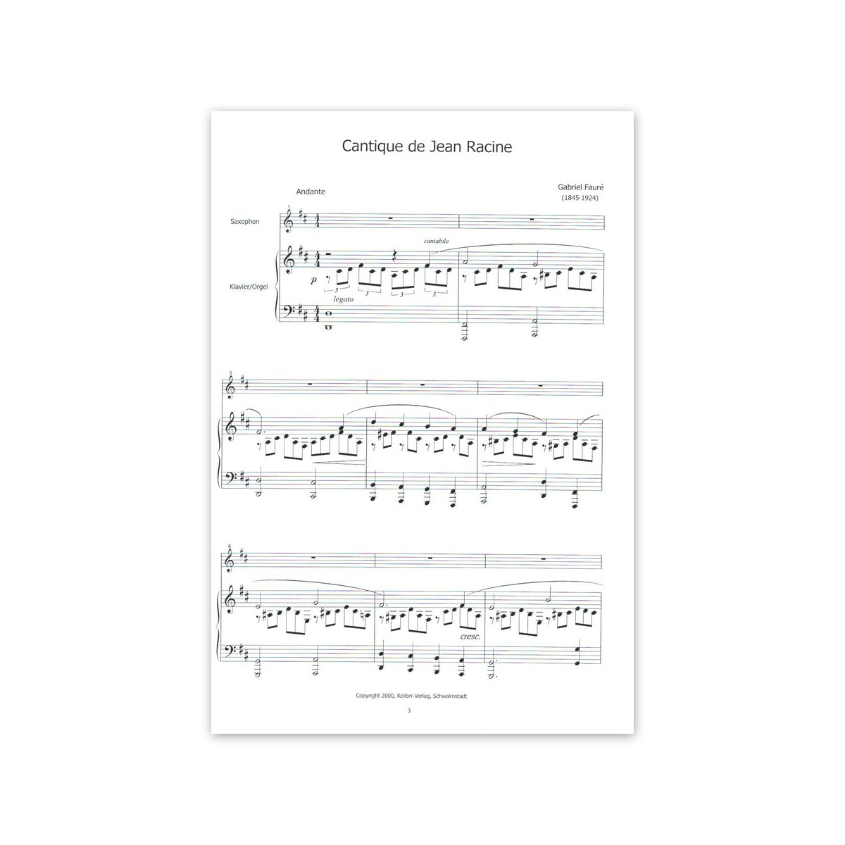 Fauré, Cantique de Jean Racine