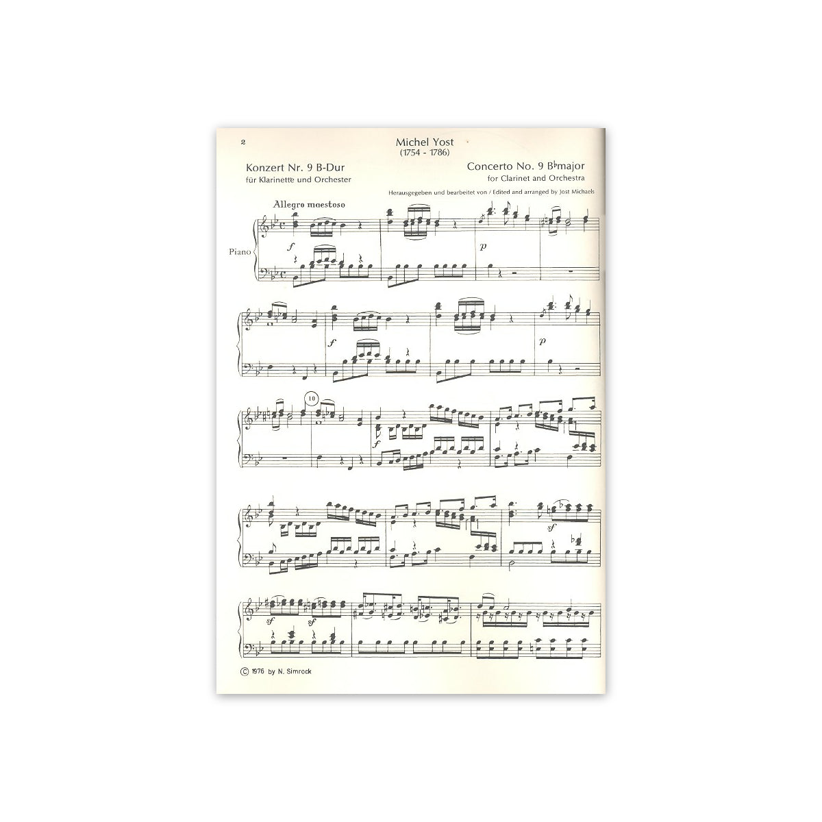 Yost, Konzert Nr.9