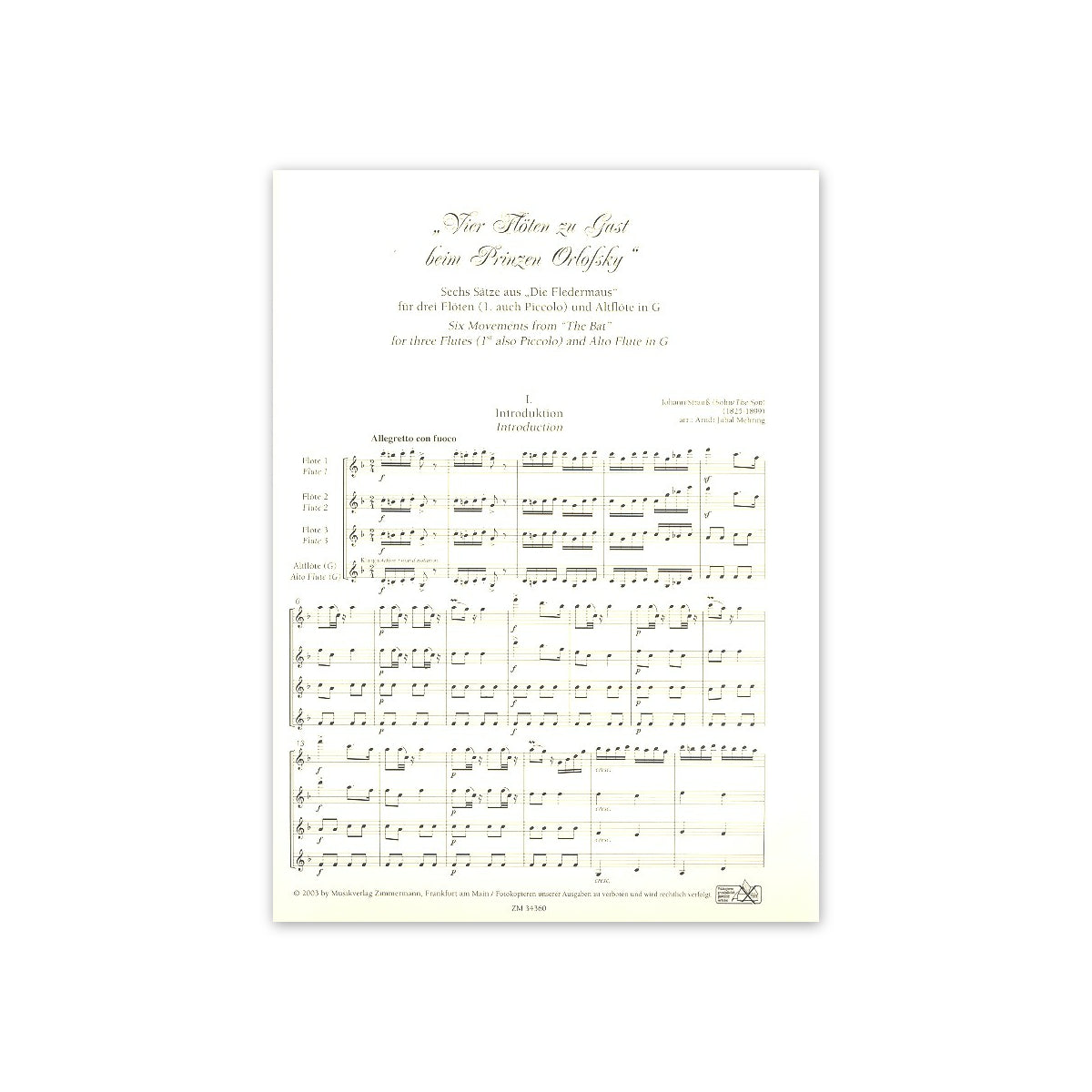 Strauss J., 6 Sätze aus "Fledermaus"