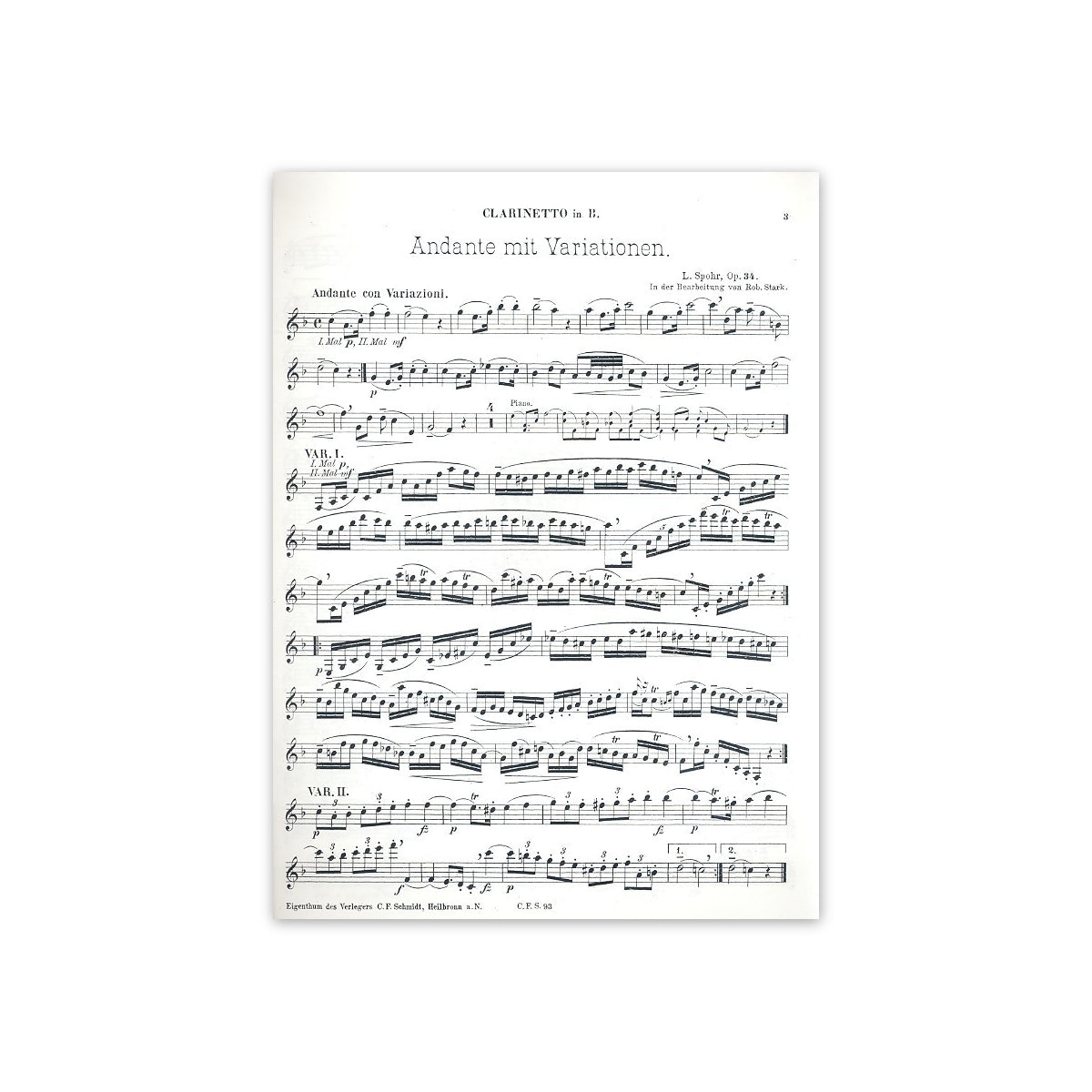Spohr, Andante mit Variationen
