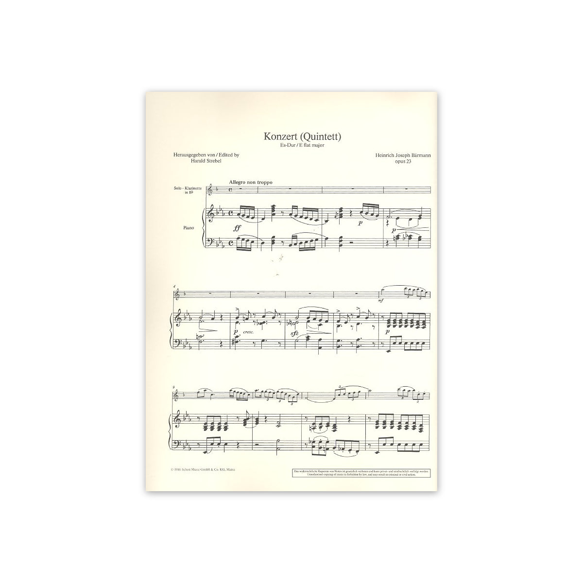 Baermann, Konzert Es-Dur