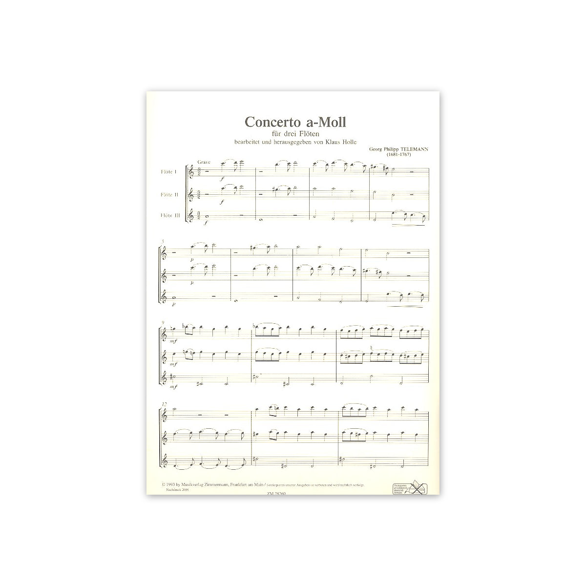 Telemann, Konzert a-Moll
