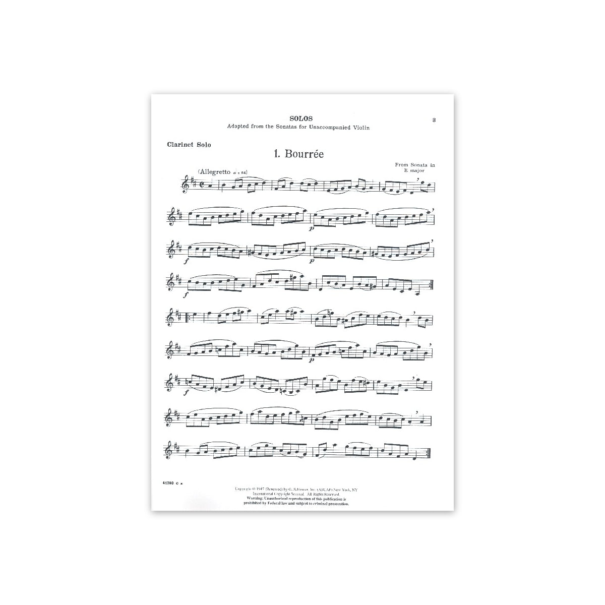 Bach for the clarinet