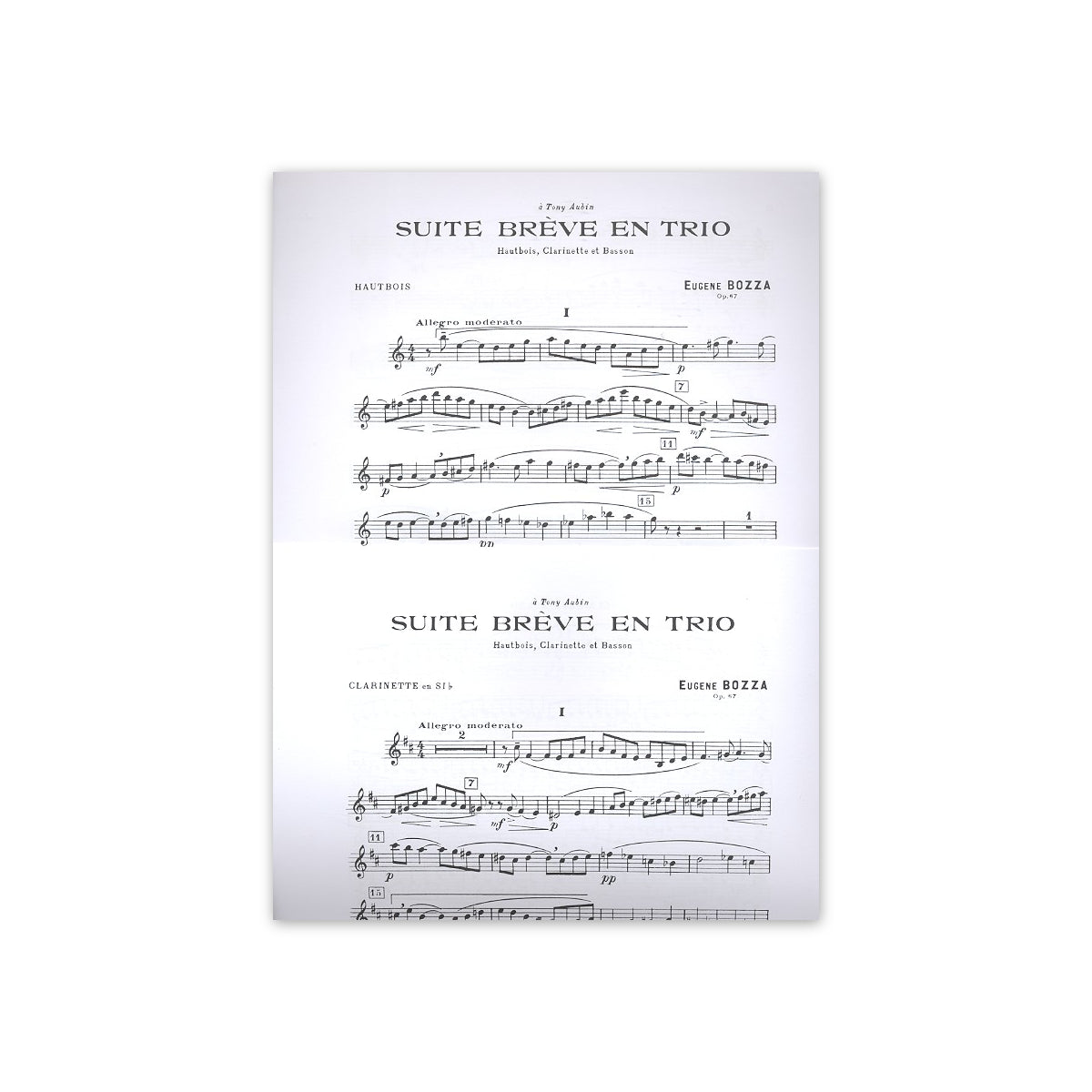 Bozza, Suite brève en trio - Ob.,Klar.,Fag.