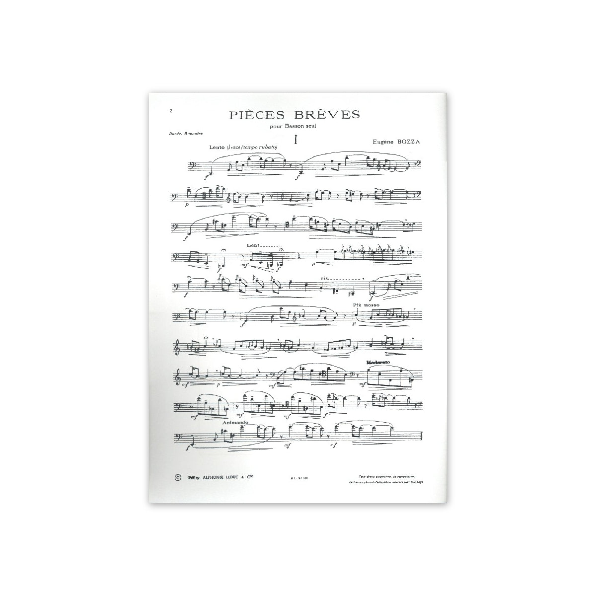 Bozza, Pièces brèves