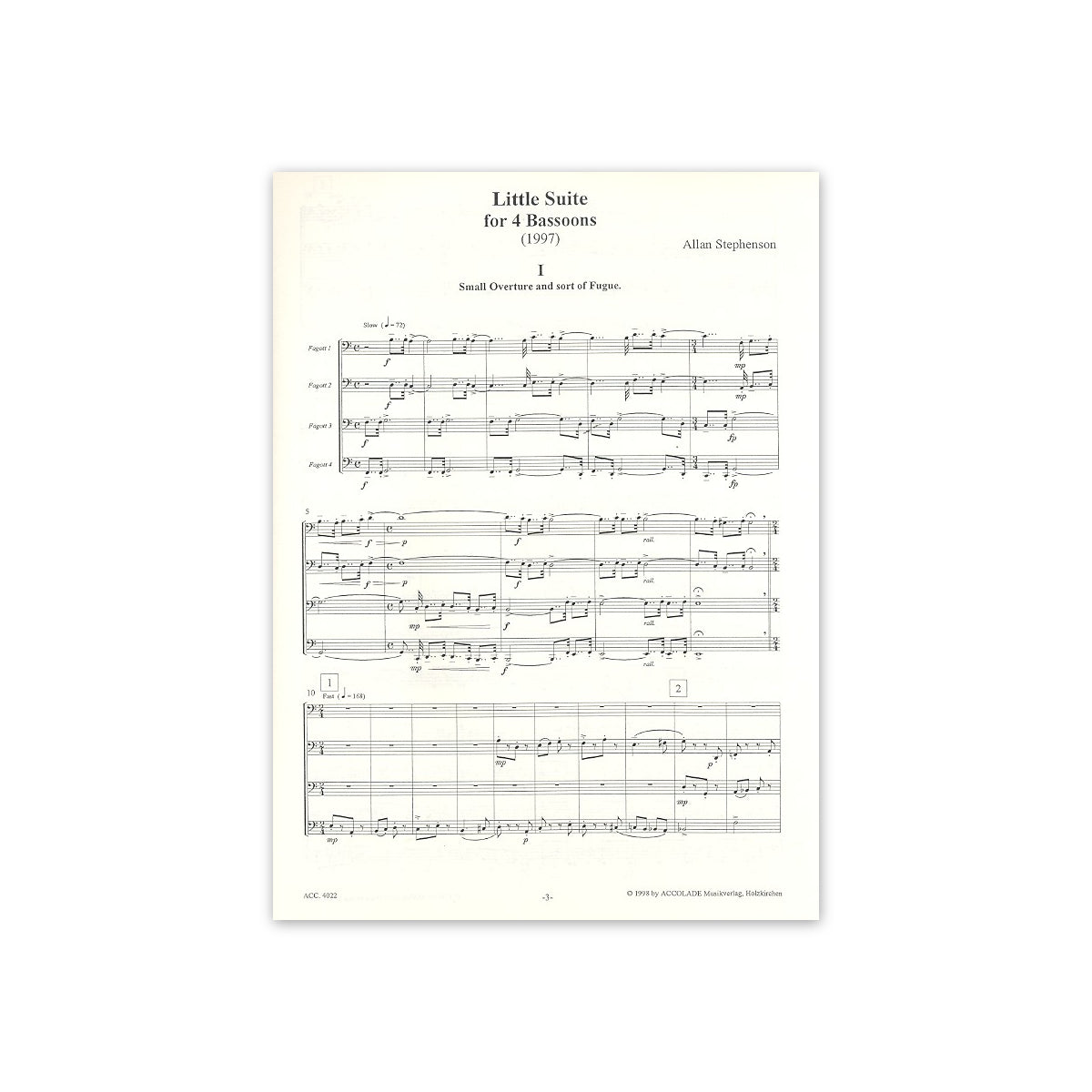 Stephenson, Little Suite for young bassoons