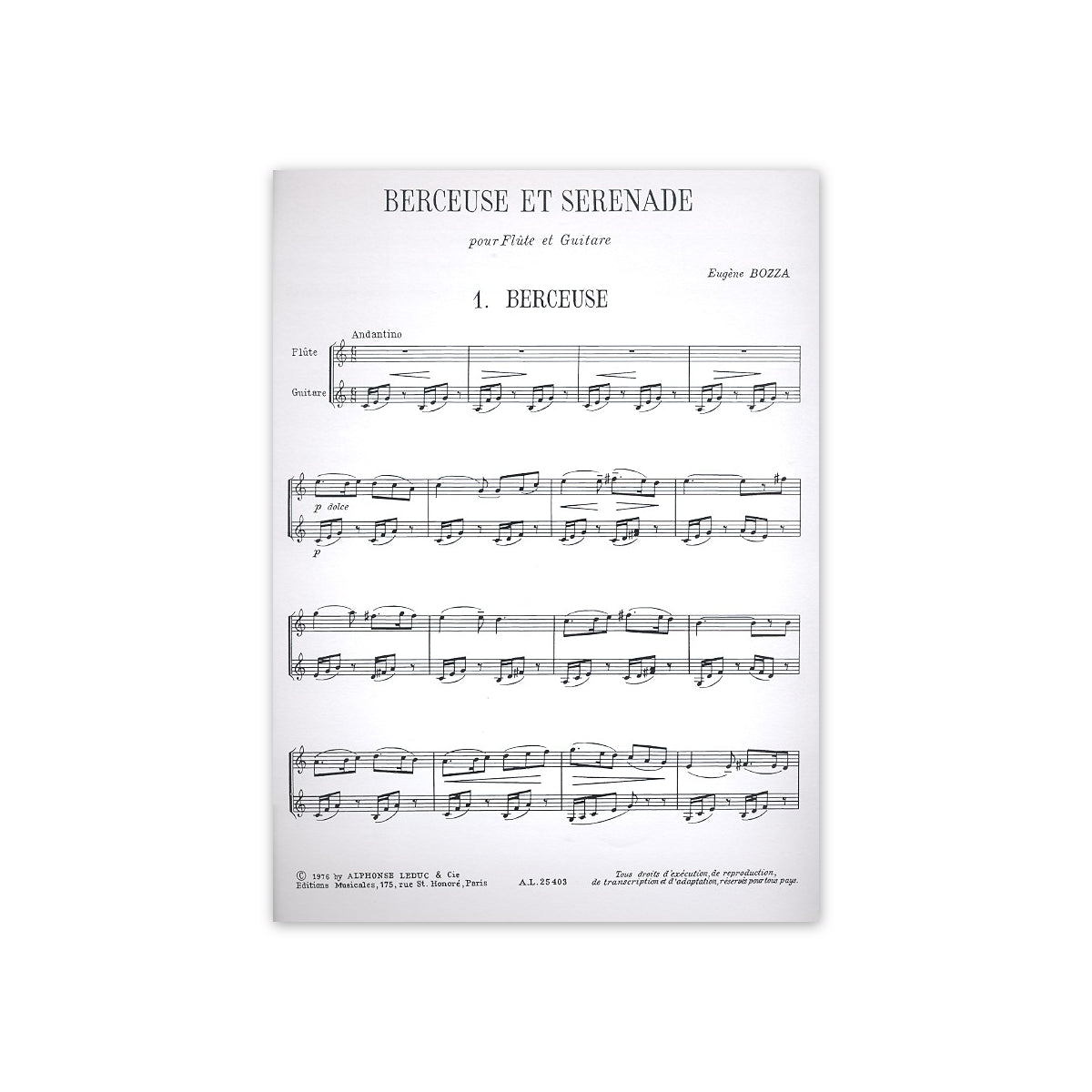 Bozza, Berceuse et Serenade