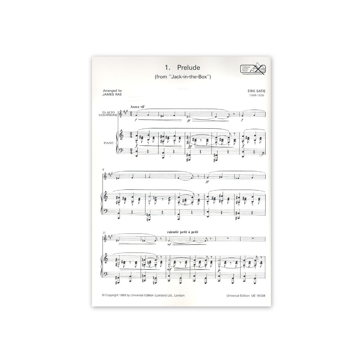 Satie, Saxophone Album