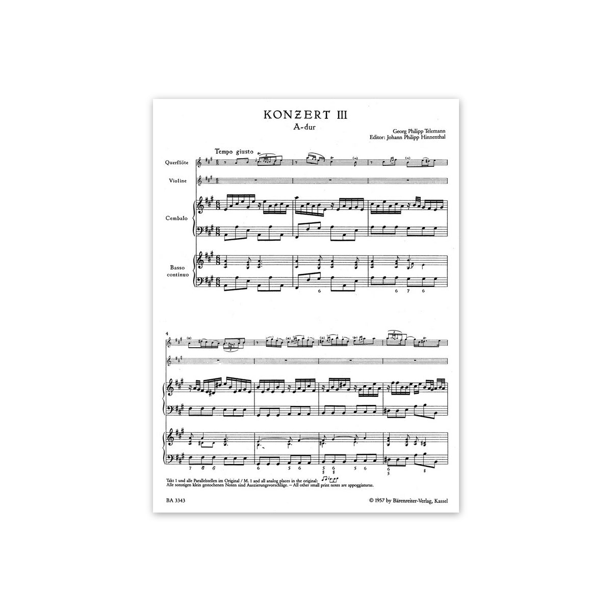 Telemann, Konzert A-Dur