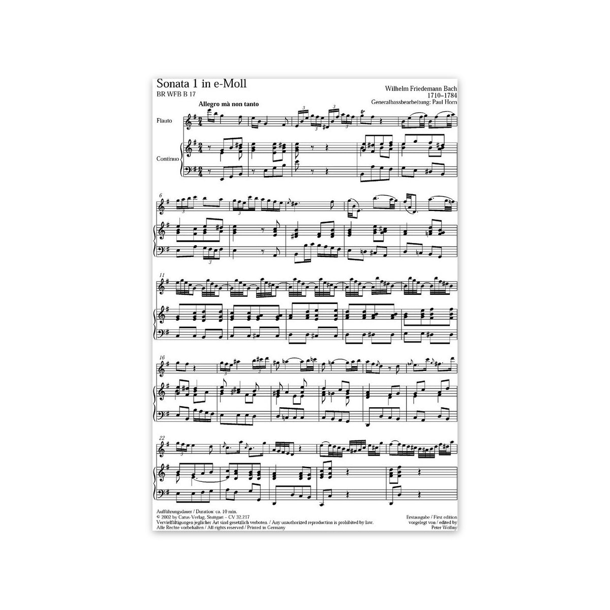 Bach W.Fr., Zwei Sonaten