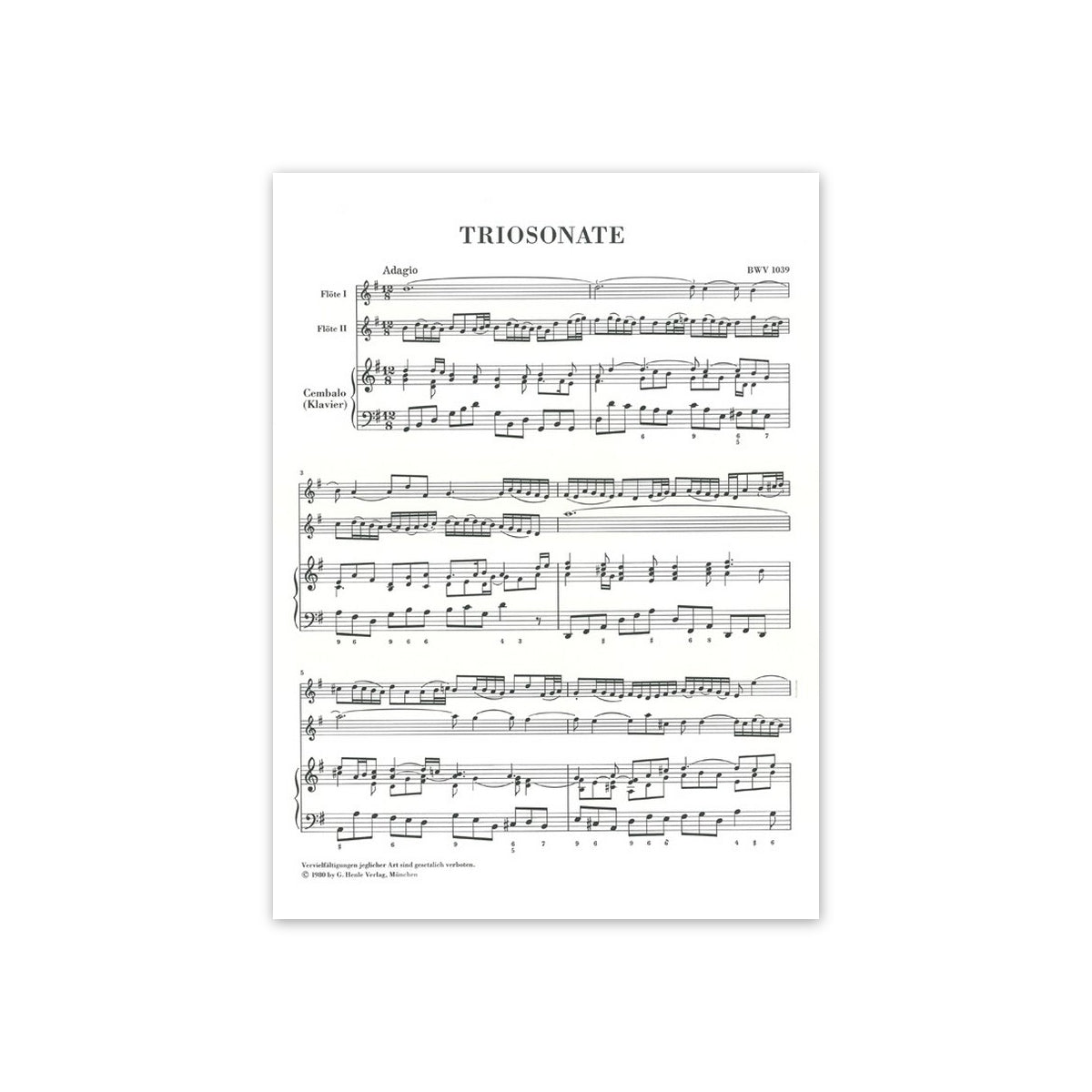 Bach, Triosonate G-Dur BWV 1039 - 2 Fl.,Bc.