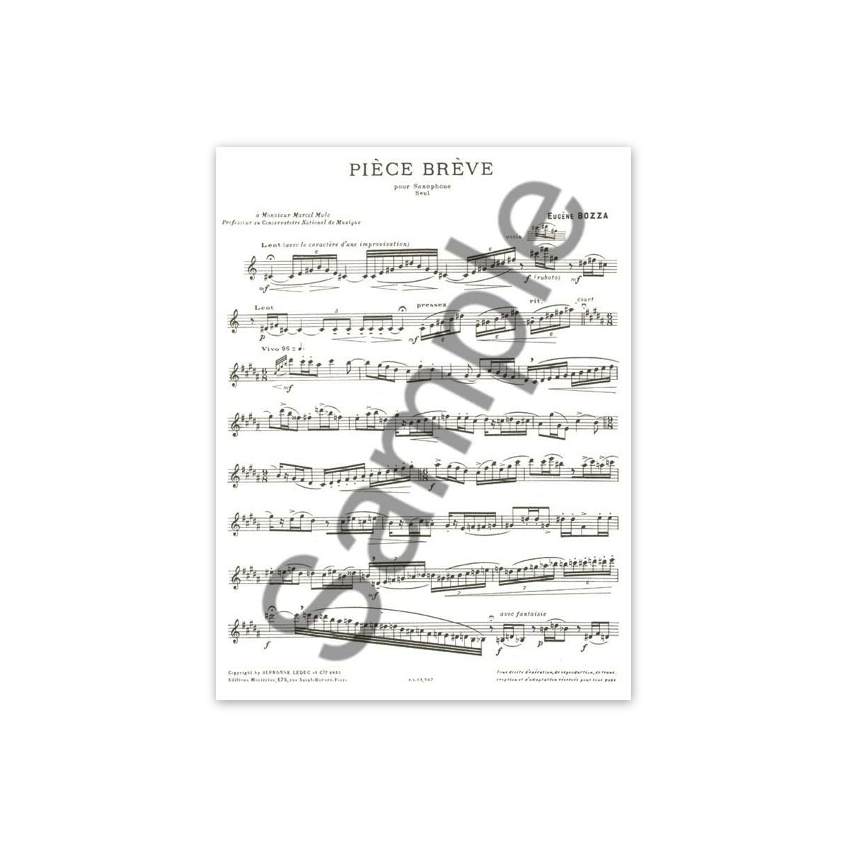 Bozza, Pièce brève