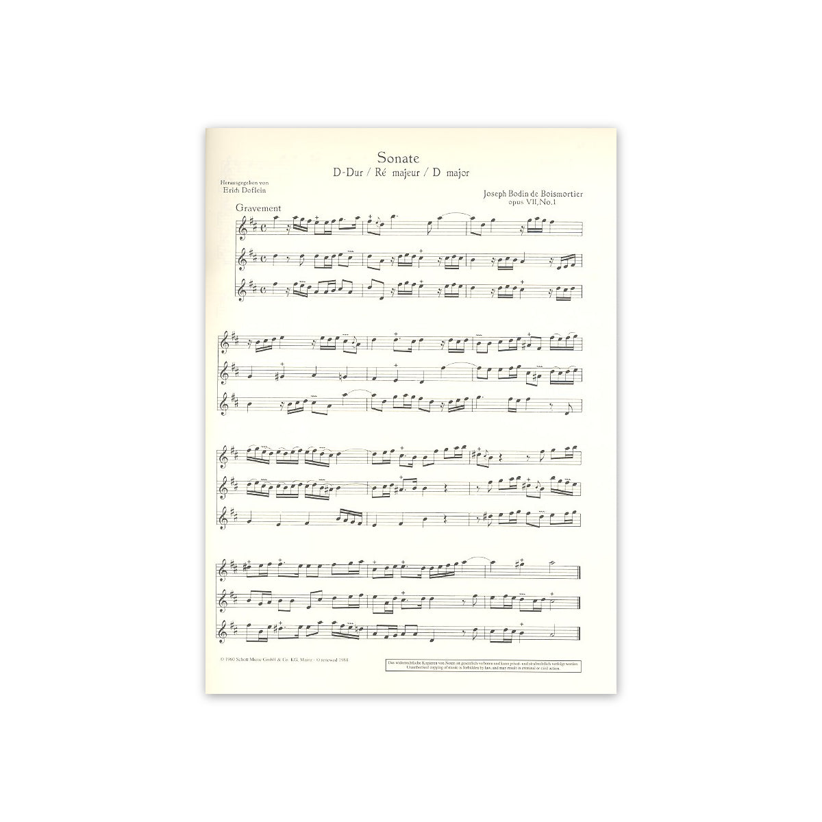 Boismortier, 6 Sonaten op.7 Heft 1