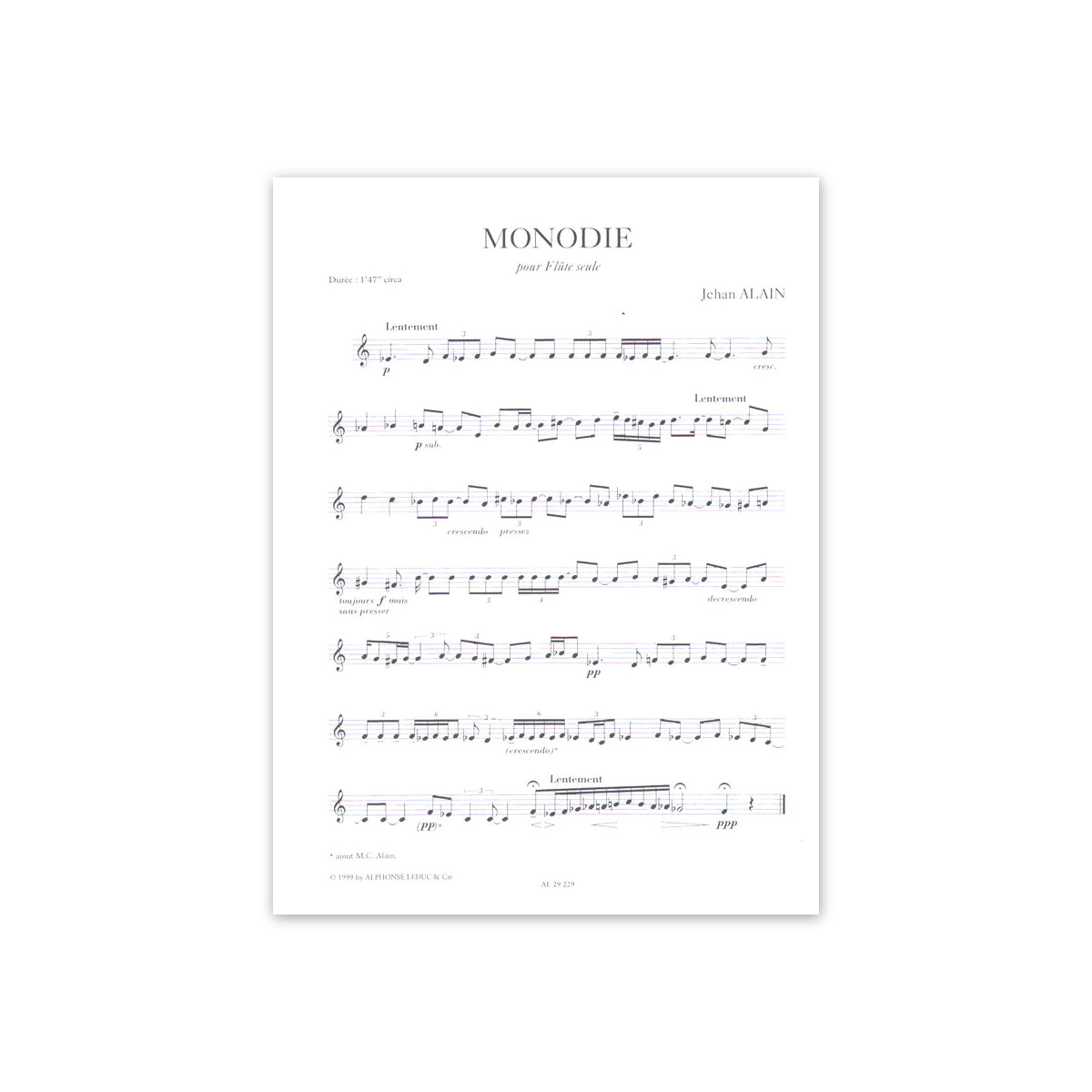 Alain, Monodie