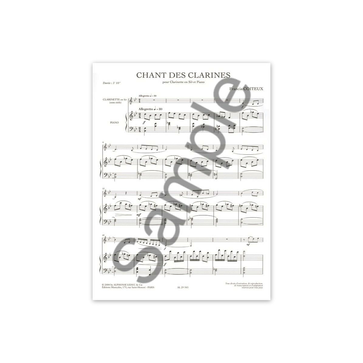 Coiteux, Chant des Clarines