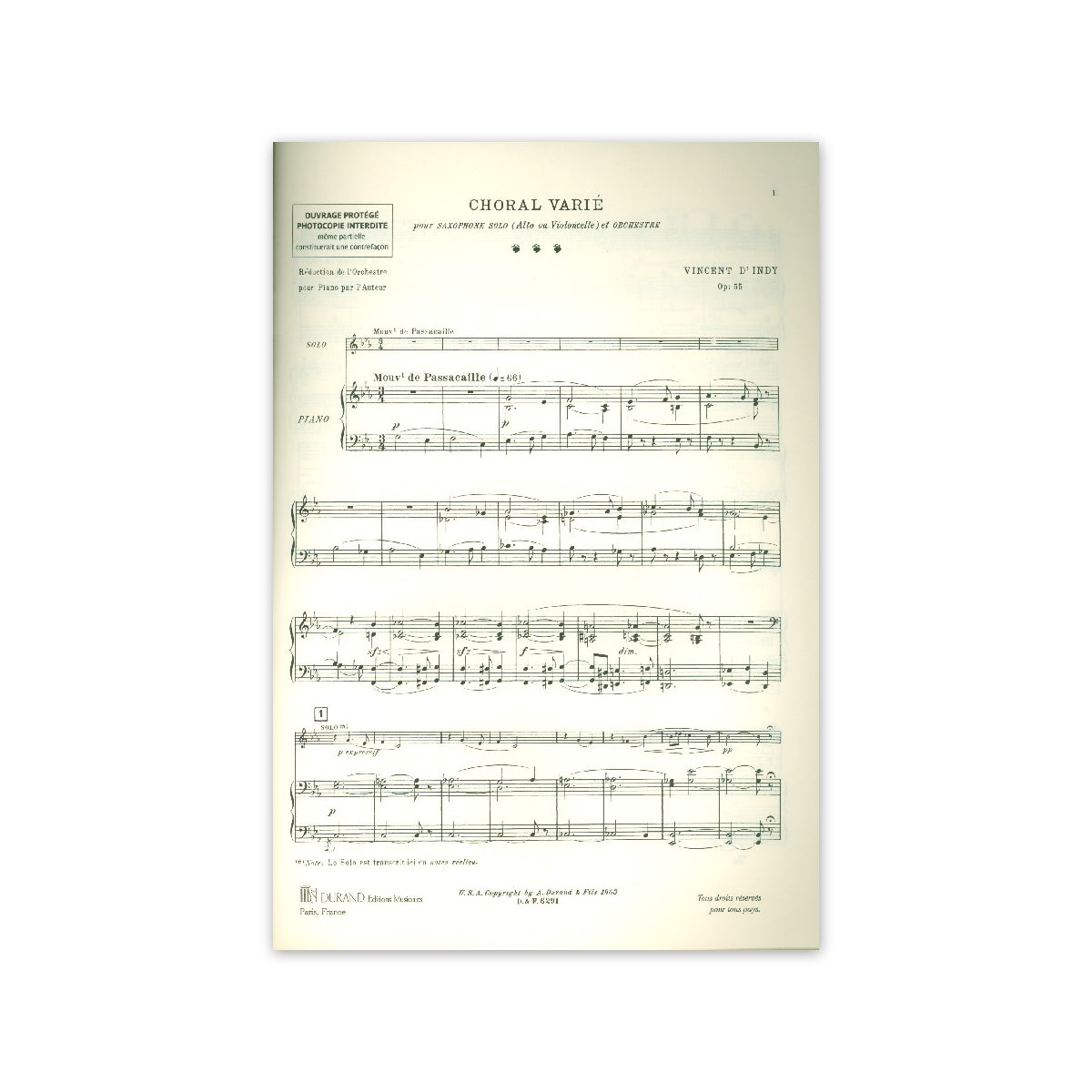D'Indy, Choral varié op.55