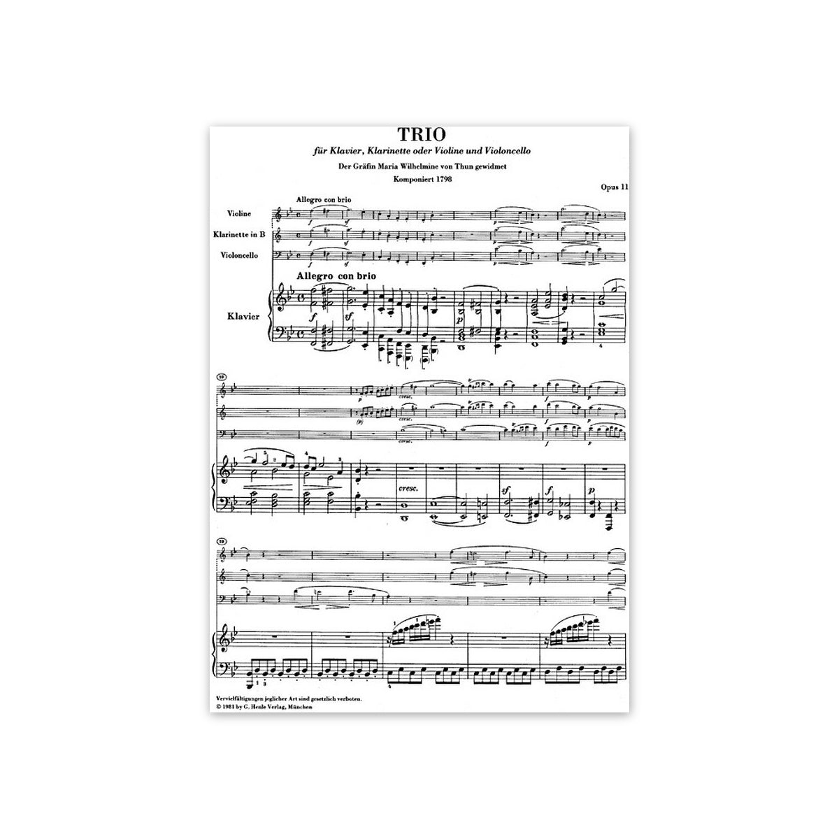 Beethoven, Trios op.11 & 38 - Klav.Klar.Vc.