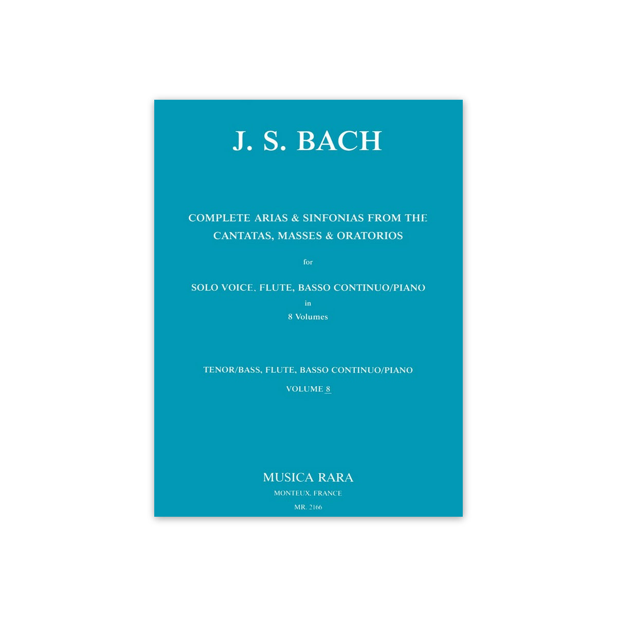 Bach, Sämtliche Arien Bd.8 T/B, Fl. & Bc.