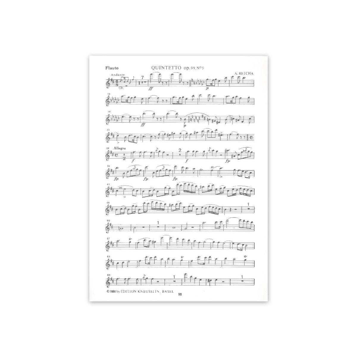 Reicha, Bläserquintett h-Moll op.99 Nr.5