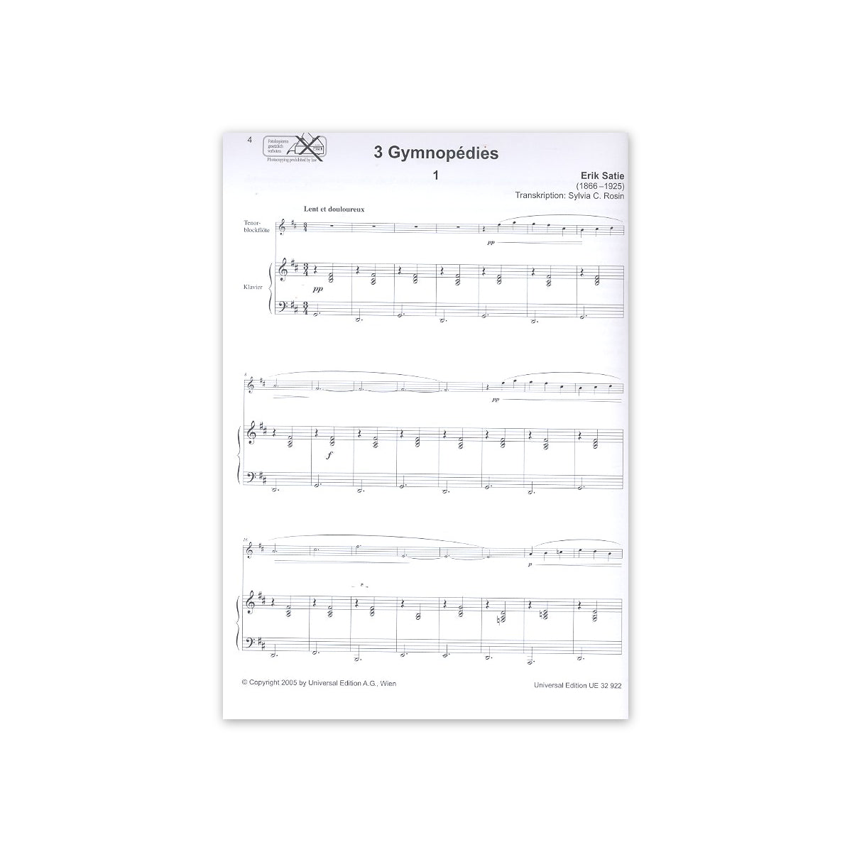 Satie, 3 Gymnopédies (Rosin)