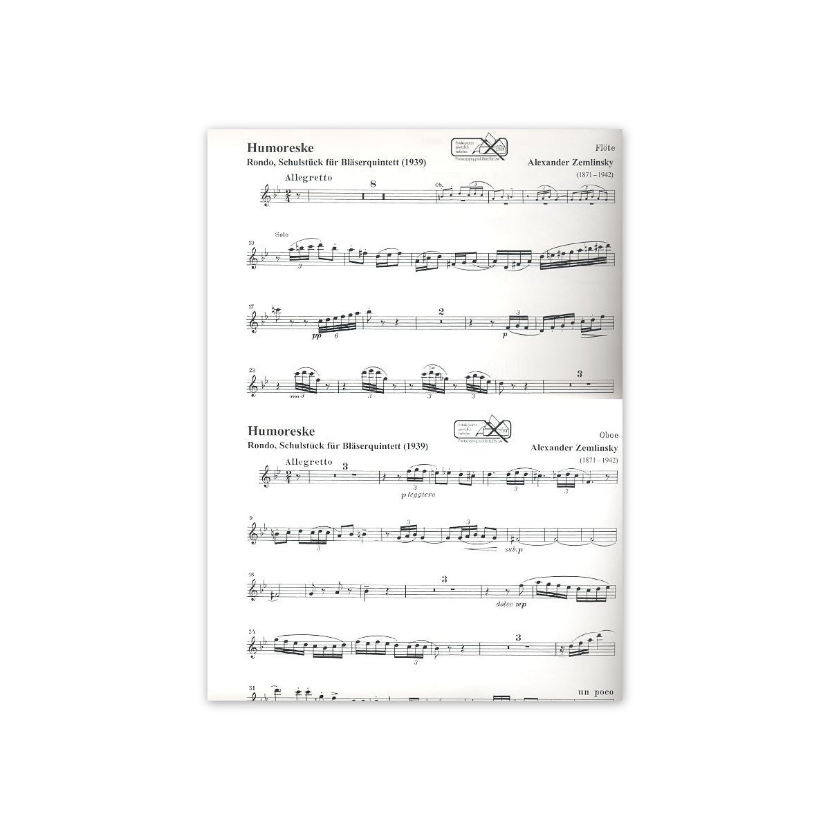 Zemlinsky, Humoreske - Stimmen