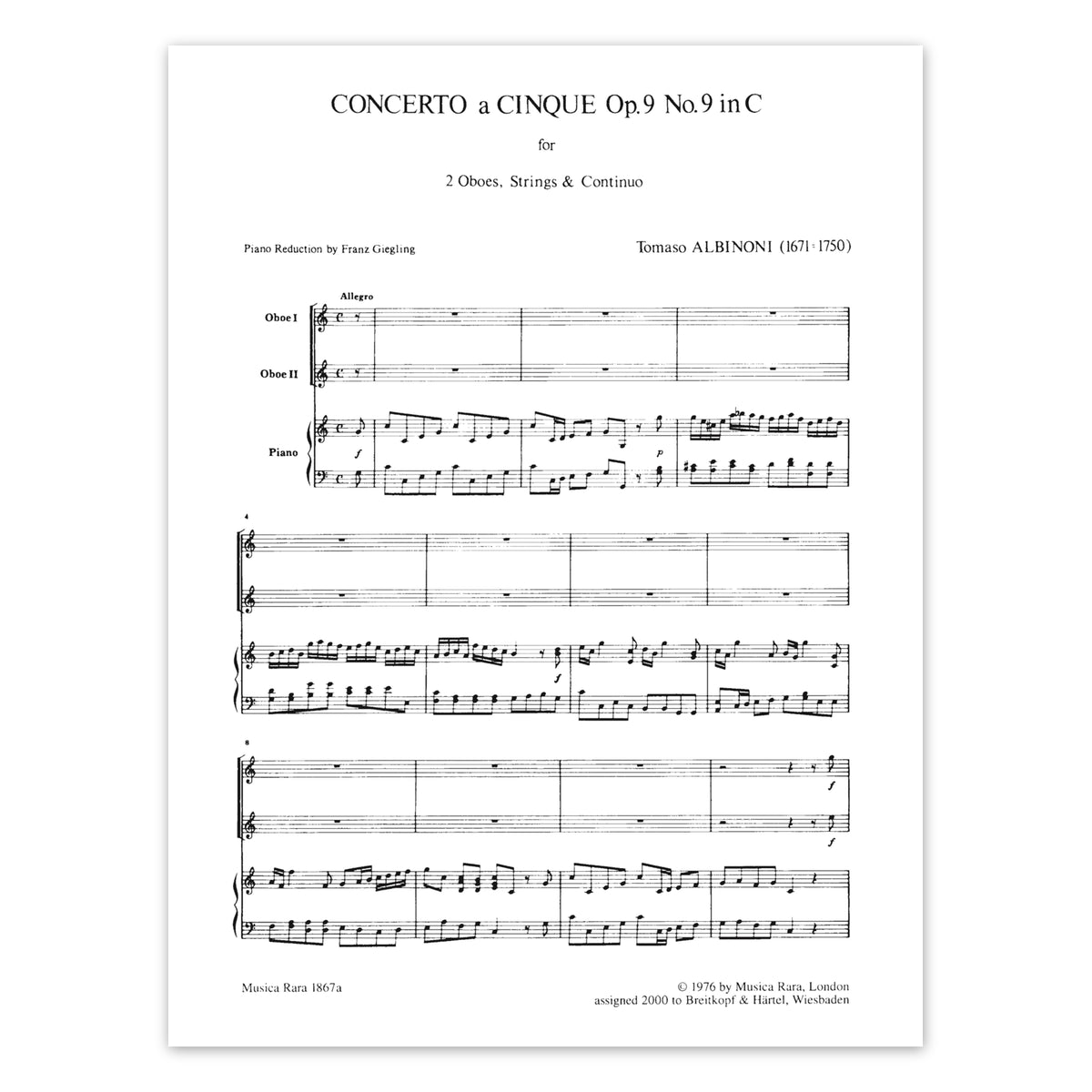 Albinoni, Concerto a cinque op.9 Nr.9