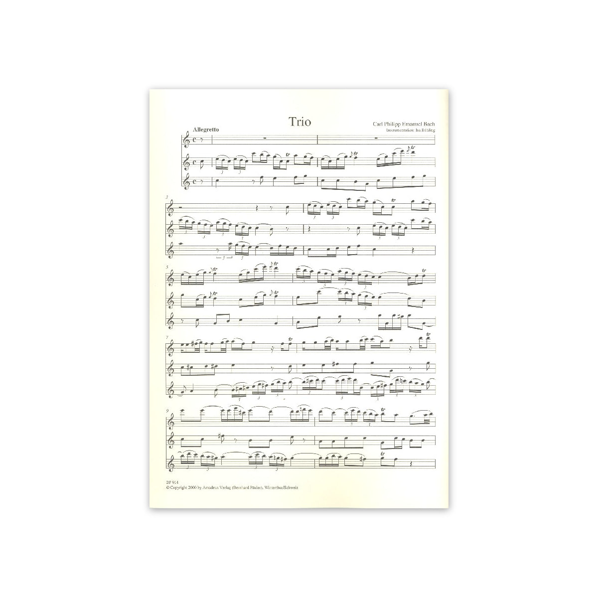 Bach C.Ph.E., Trio C-Dur WQ146