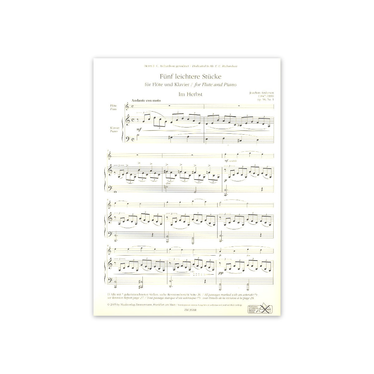 Andersen, 5 leichtere Stücke op.56