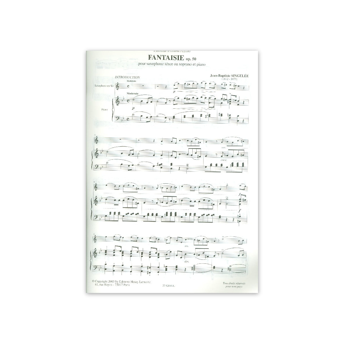 Singelee, Fantaisie op.50