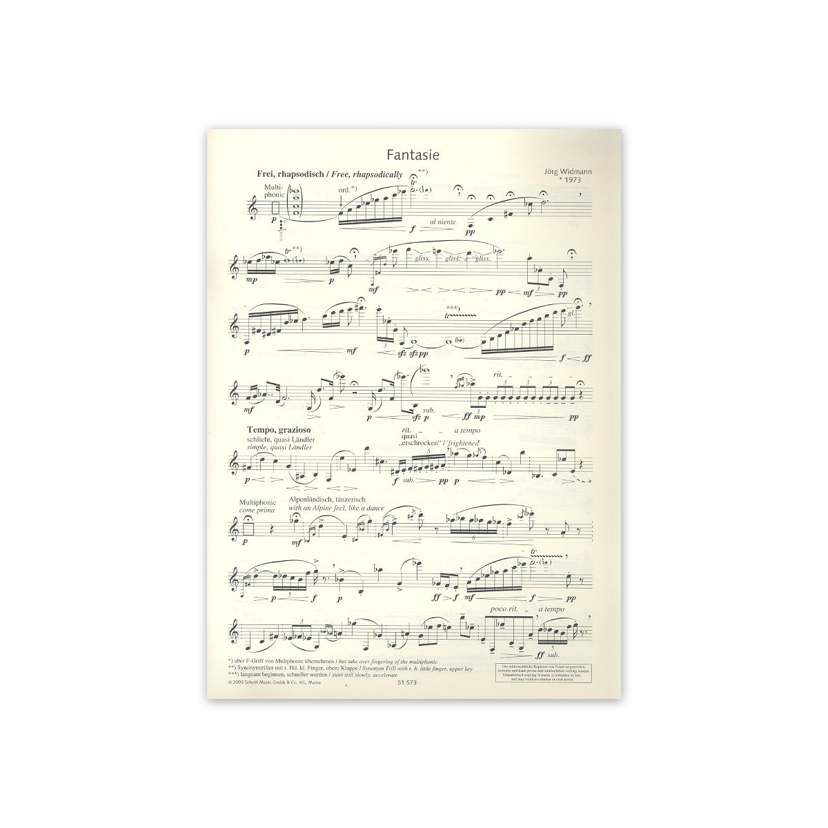 Widmann, Fantasie