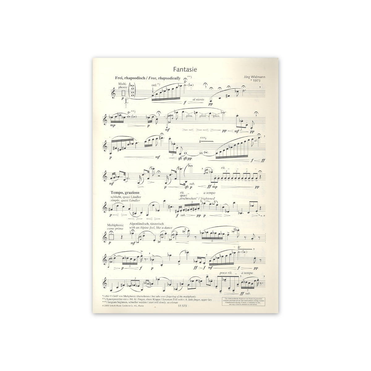 Widmann, Fantasie