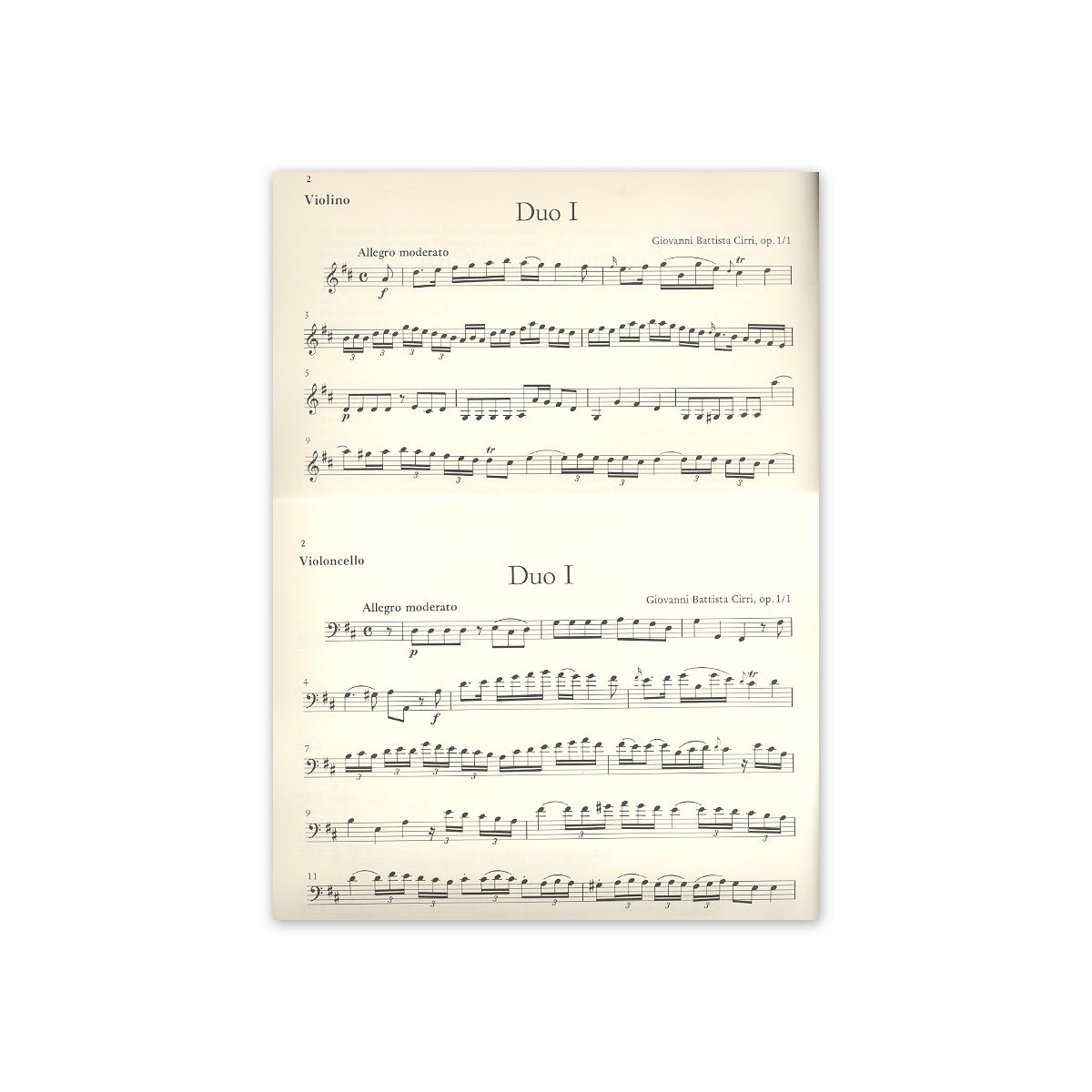 Cirri, Duos op. 1