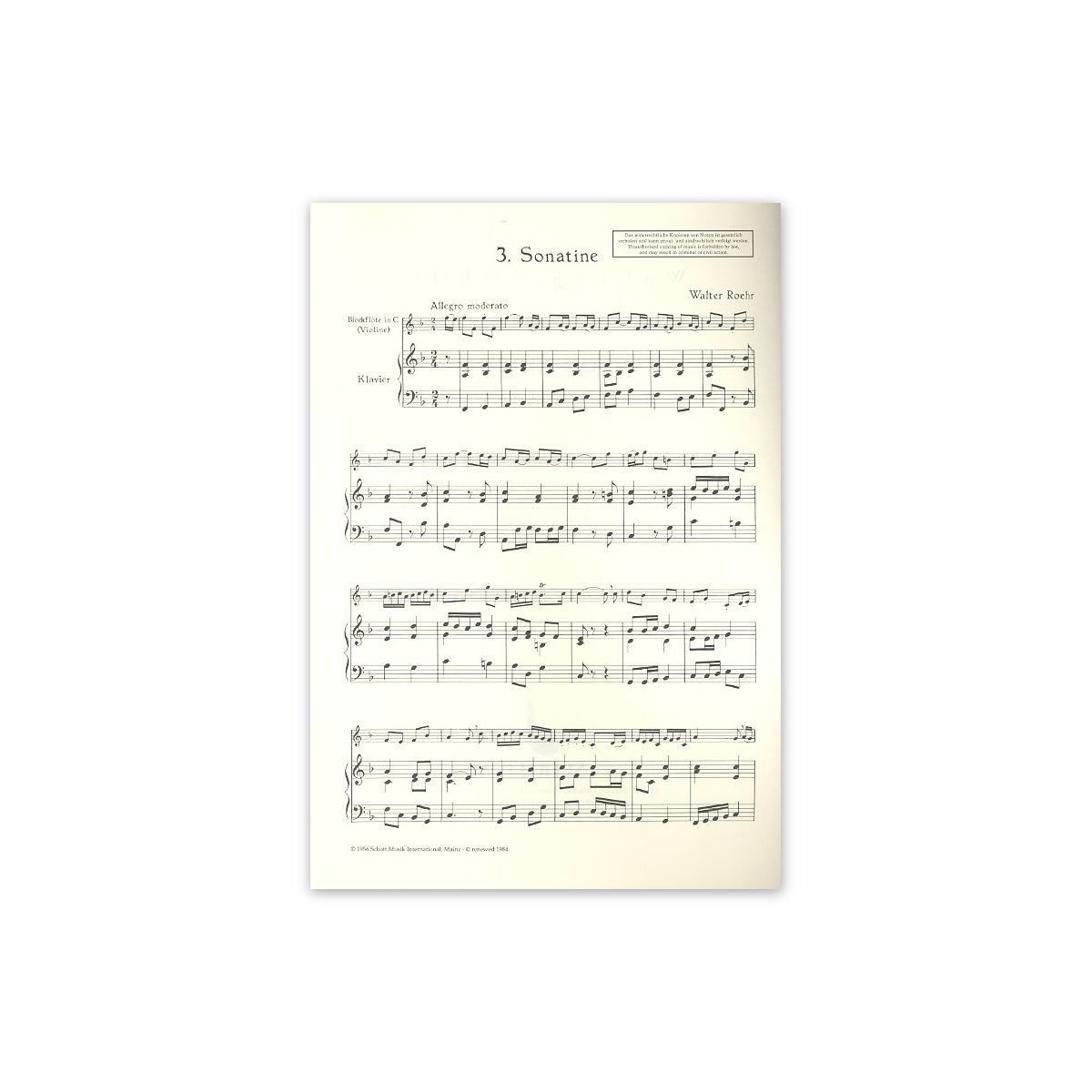 Roehr, Sonatine Nr.3 F-Dur