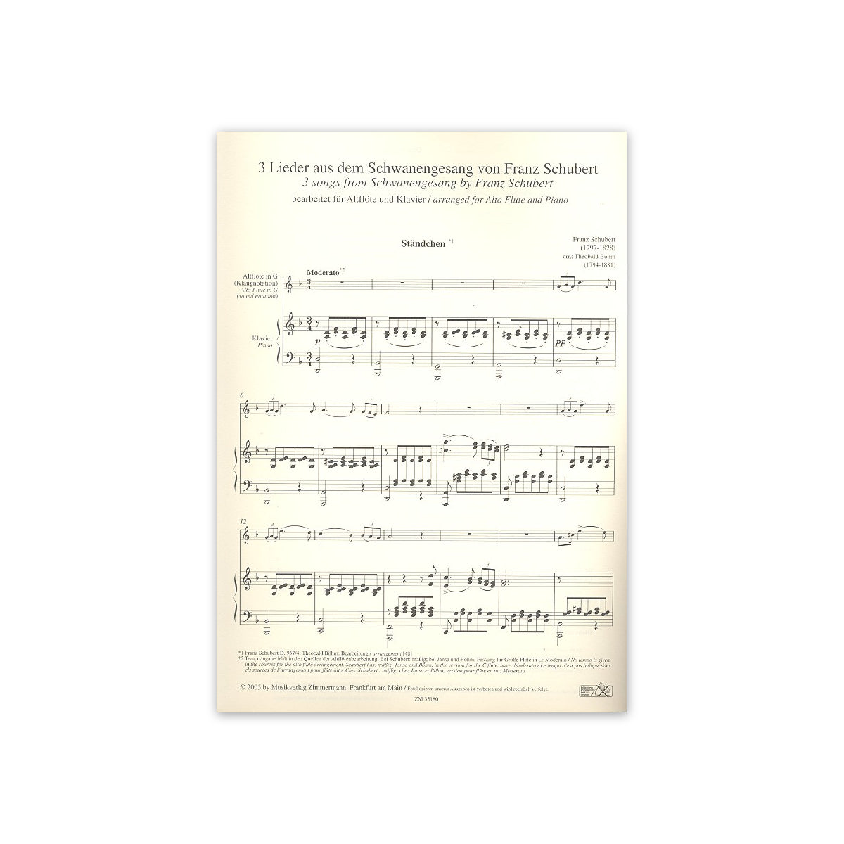 Böhm, 3 Lieder aus dem Schwanengesang