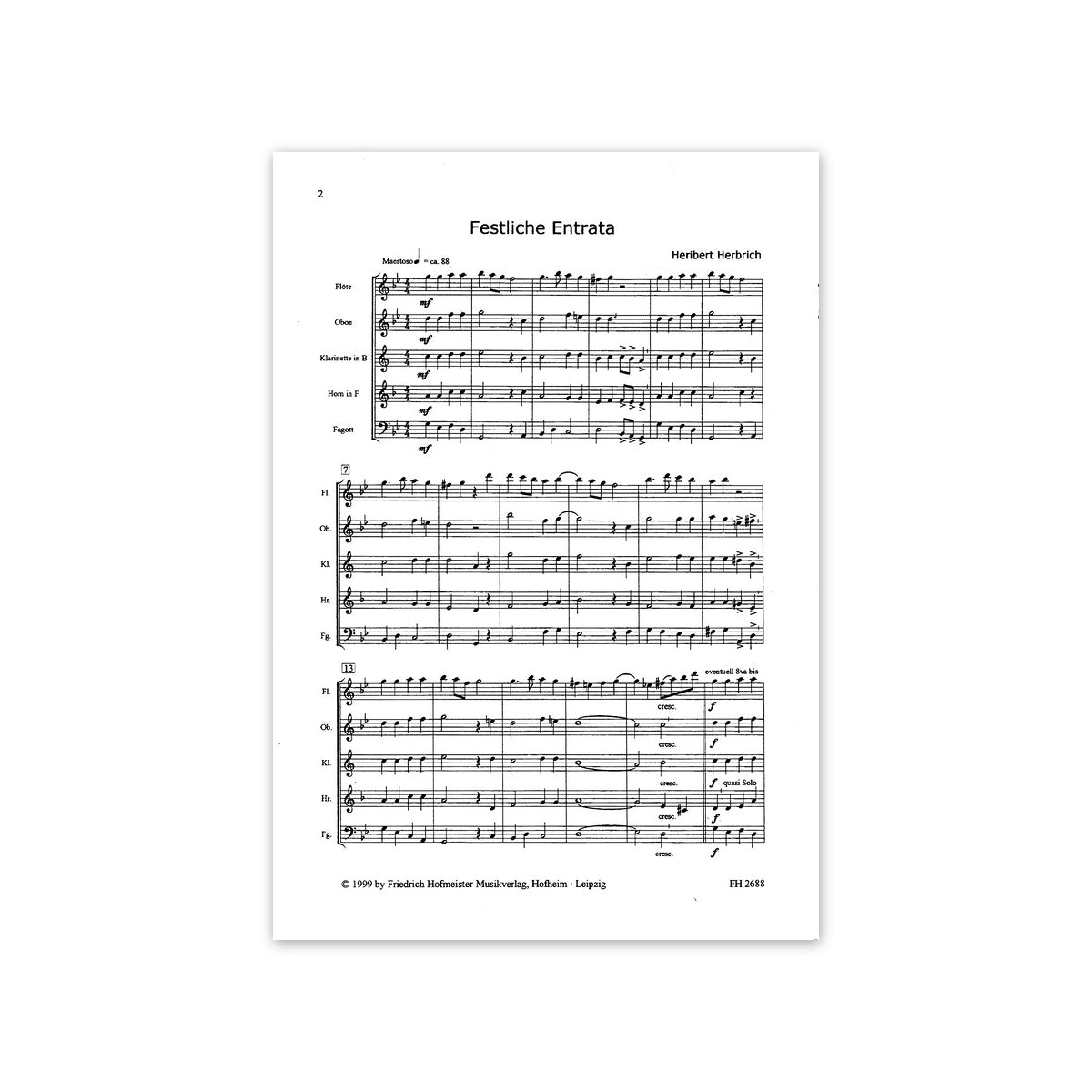 Drei feierliche Stücke für Bläserquintett