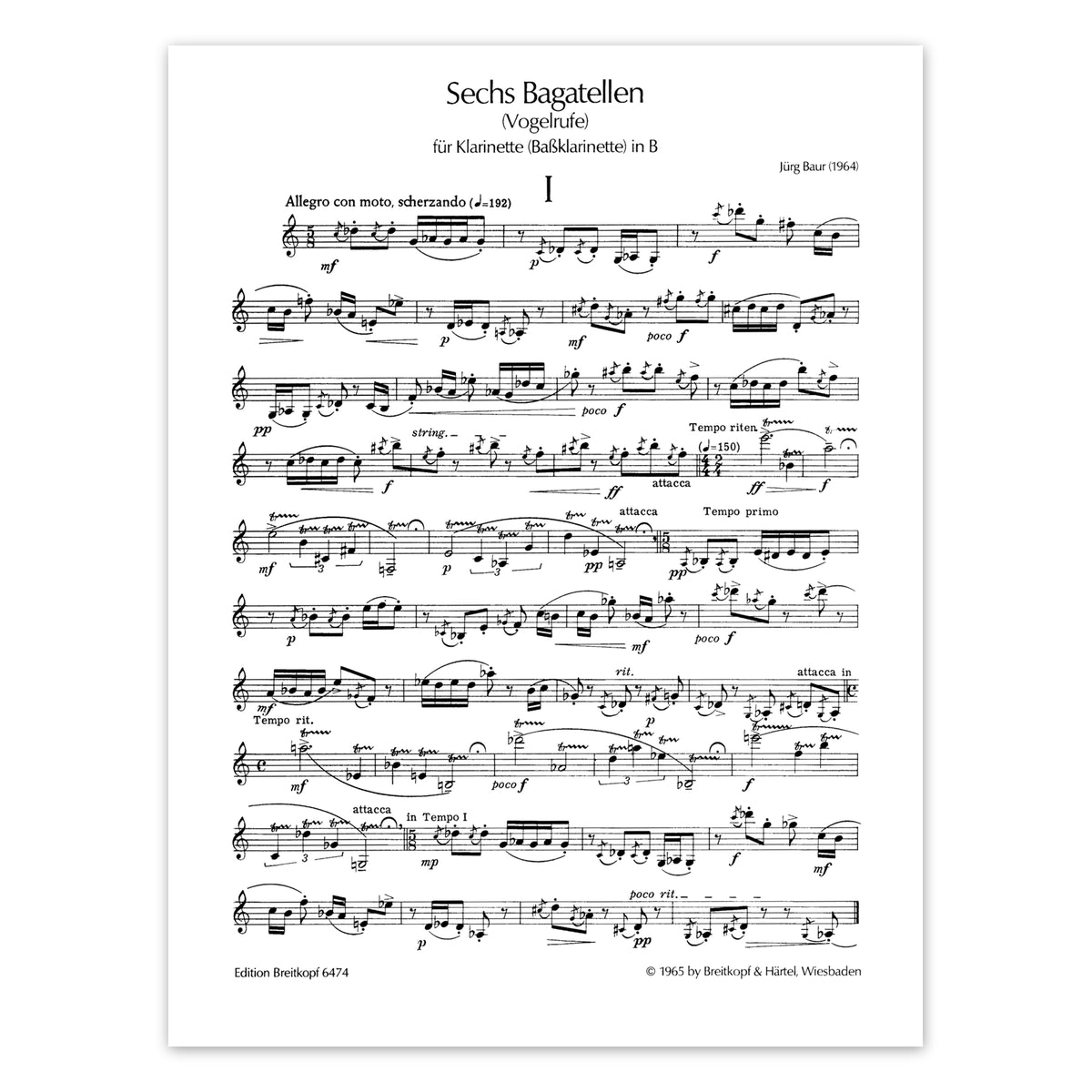 Baur, 6 Bagatellen (Vogelrufe)