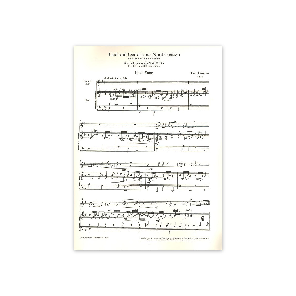 Cossetto, Czardas