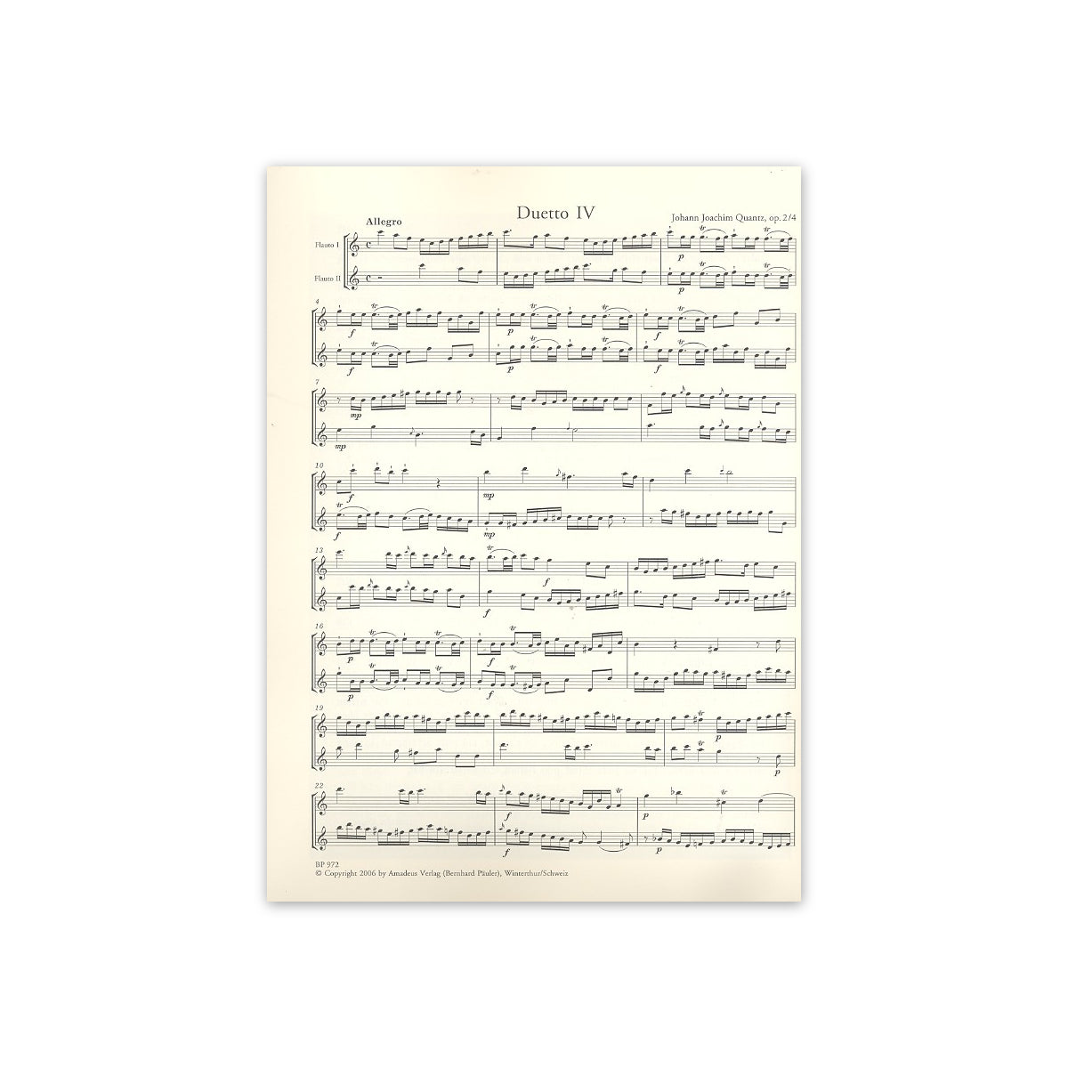 Quantz, Sechs Duette op.2 Bd.2 (4-6)