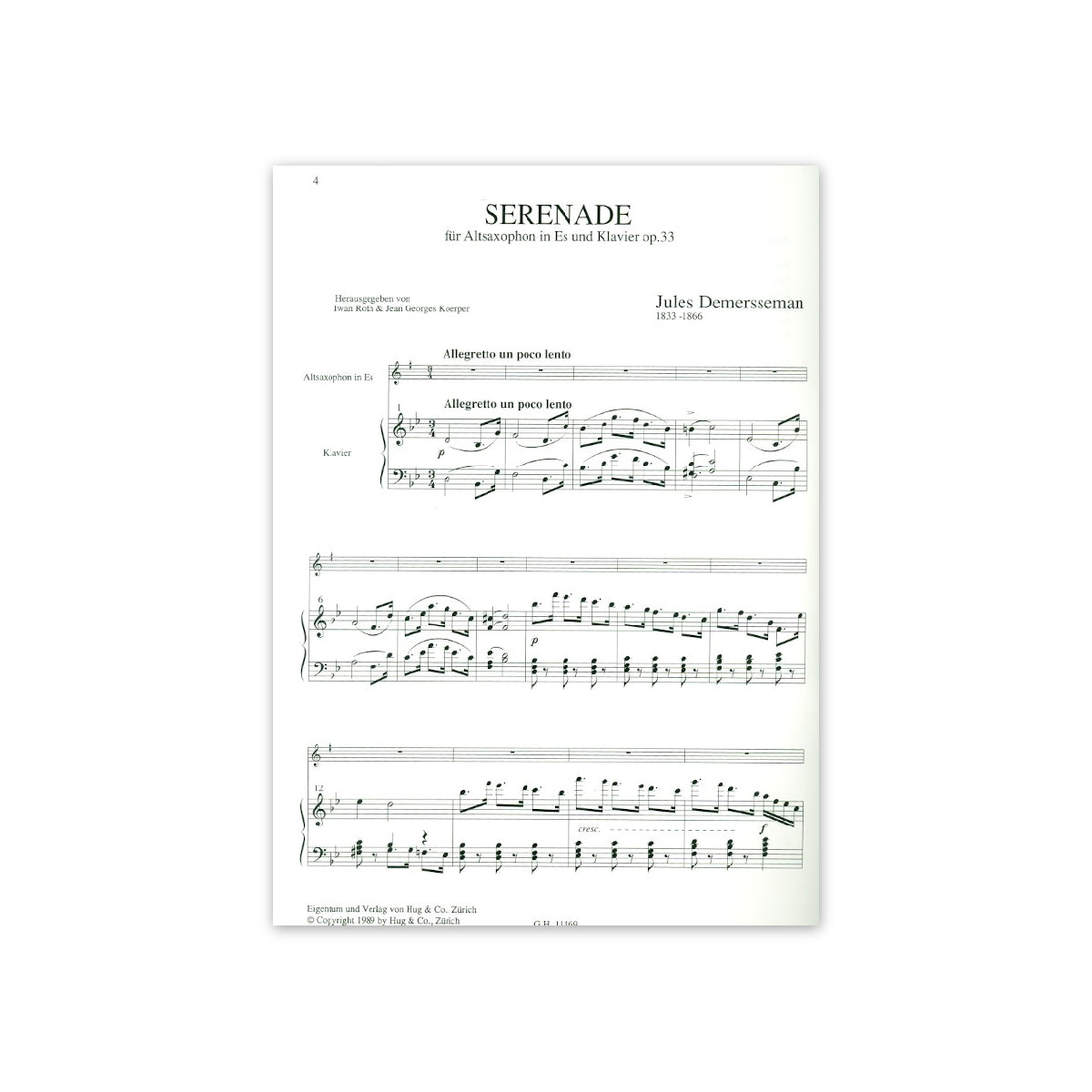 Demersseman, Serenade op.33