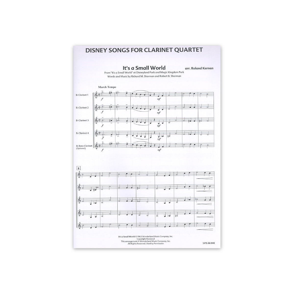 Disney Songs for clarinet quartet