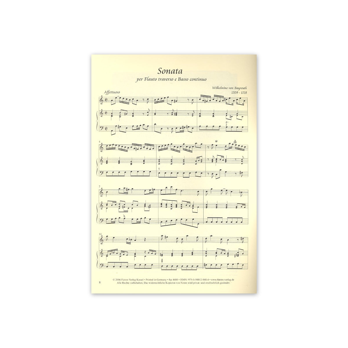 Wilhelmine von Bayreuth, Sonate a-Moll